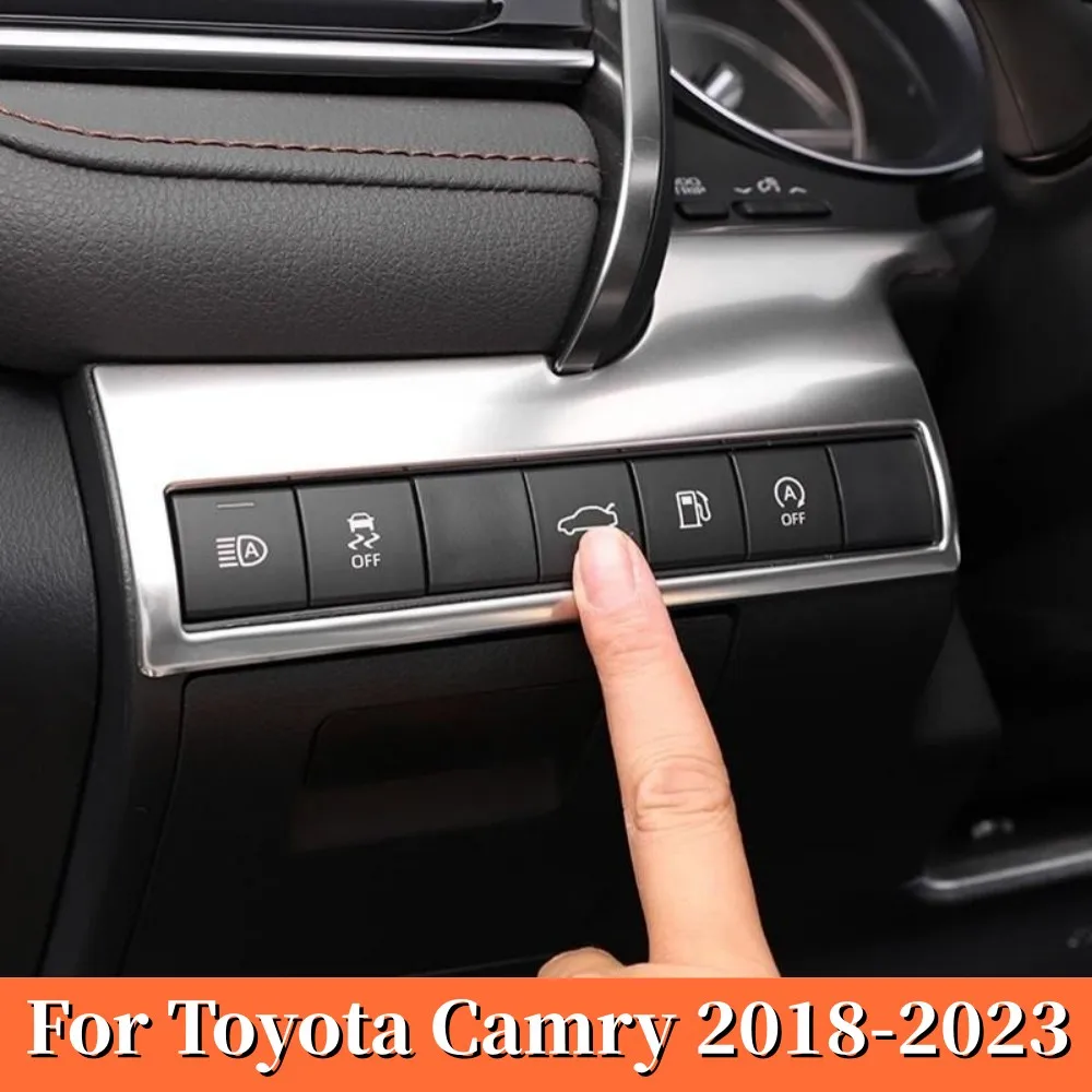 

LHD！Stainless Steel Car Headlight Adjustment Knob Switch Cover Trim Sticker For Toyota Camry 70 XV70 2018-2022 2023 Accessories