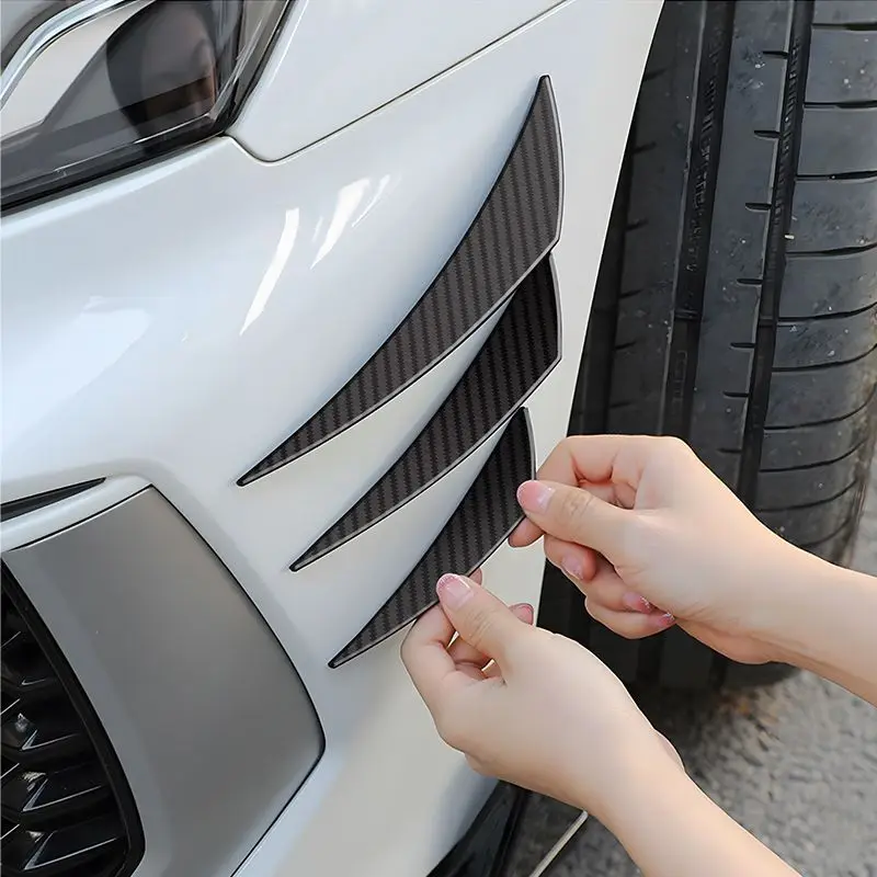 4/6-piece Front Bumper Lip Decoration Diffuser Splitter Fin Body Spoiler Bumper Anti-collision Strip Car Modification Parts