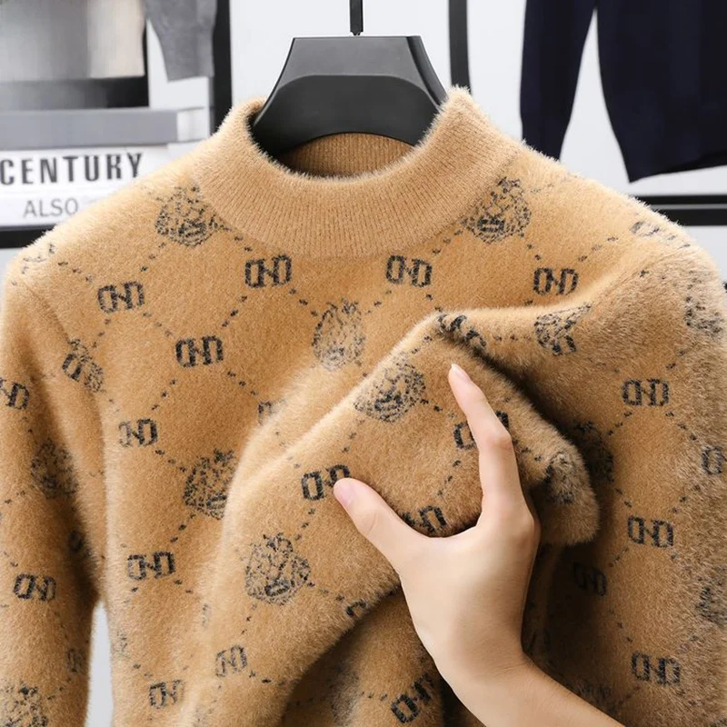 

Мужской утепленный вязаный свитер Legend Paul с высоким воротником, зимний теплый базовый слой, модный городской стиль, длинный рукав