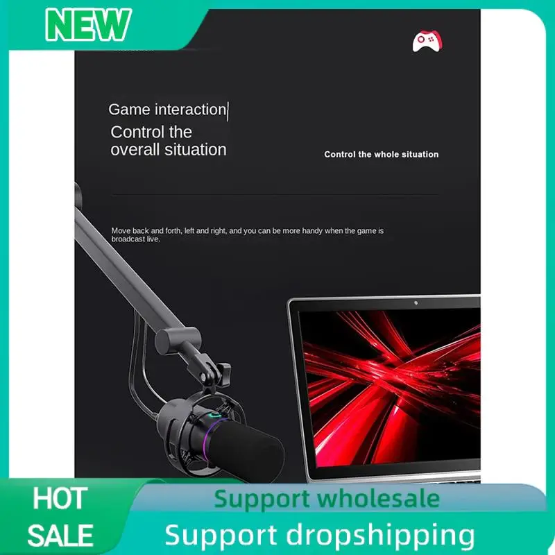 Solid Dynamic Microphone XLR Connect 48V Sound Card Recording Douring And Singing Equipment USB Computer Game Live Microphone