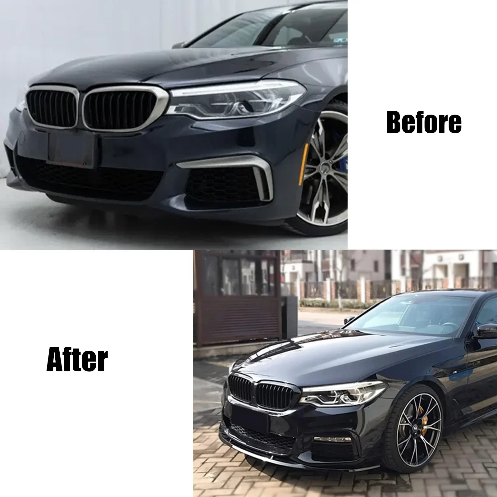 Solid and sturdy Lip Spoiler Lower Air Vent Corner Side Splitter Cover For BMW 5 Series G30 G31 M-Tech M Sport 2017-2020