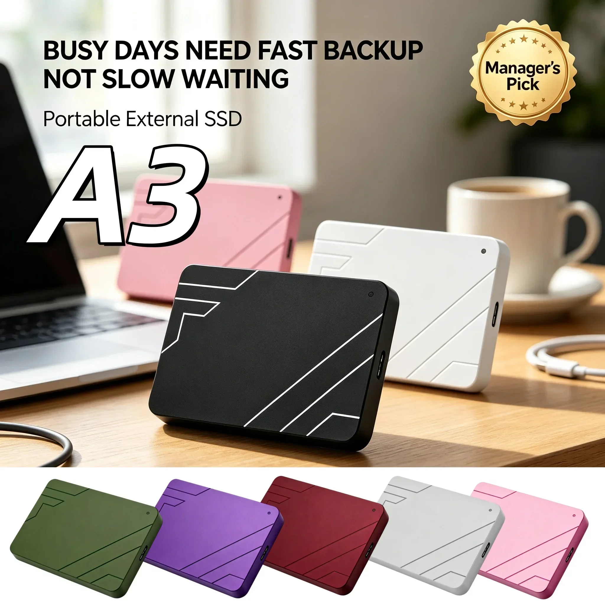 Vibrant Colors Pocket SSD, 500GB/2TB/4TB/1TB, Secure Encrypted Backup, Mac, Laptop, Desktop, Gaming Storage Power.