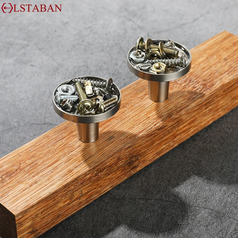 Industrial Style Cabinet Knobs Creative Vintage Furniture Handle 30mm Drawer Knobs with Screw Gasket Nut Design Hardware Pulls