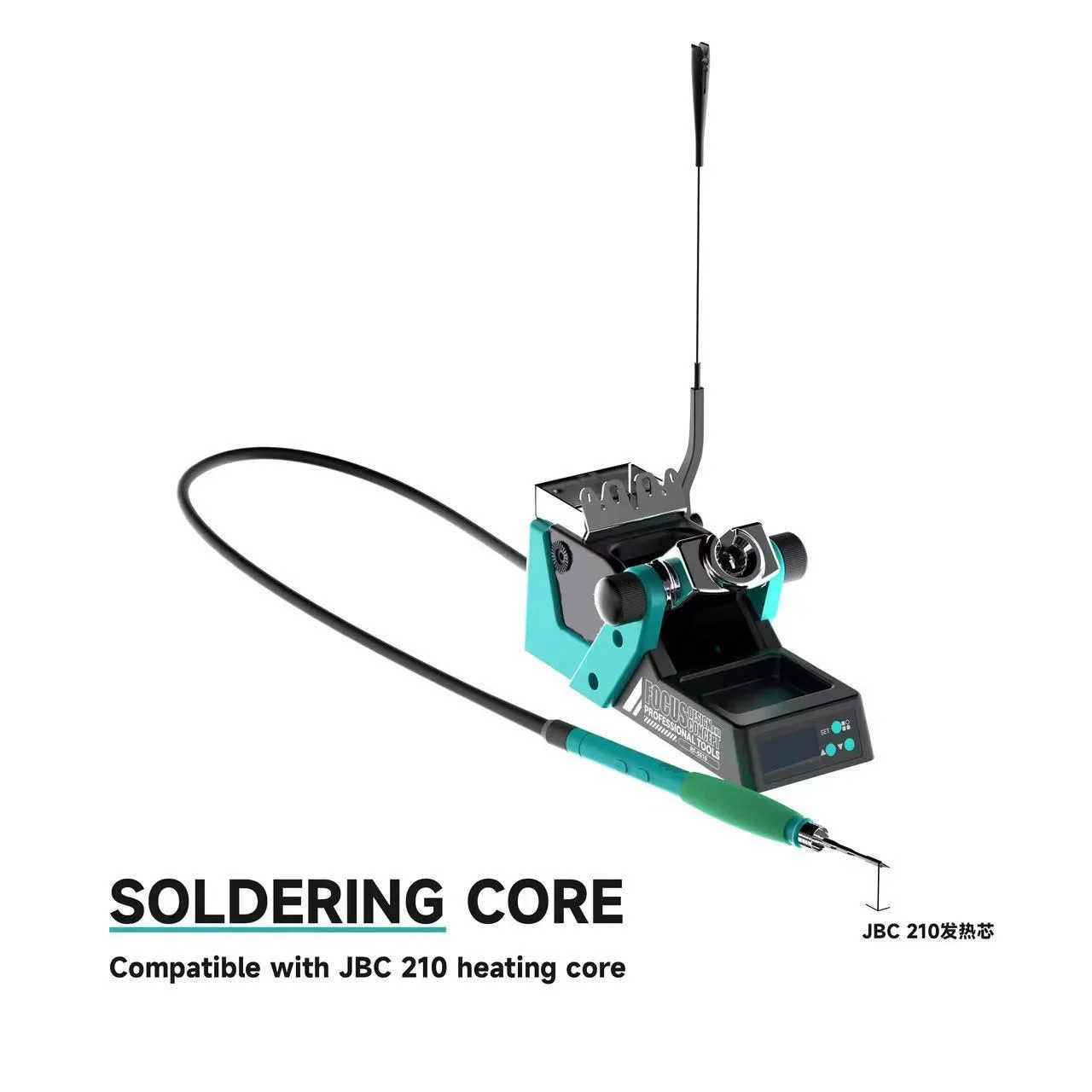 LARIX Digital Soldering Iron Stand Metal Station Holder Phone BGA Rework Solder Type-C PD Charging for 210 Heating Core