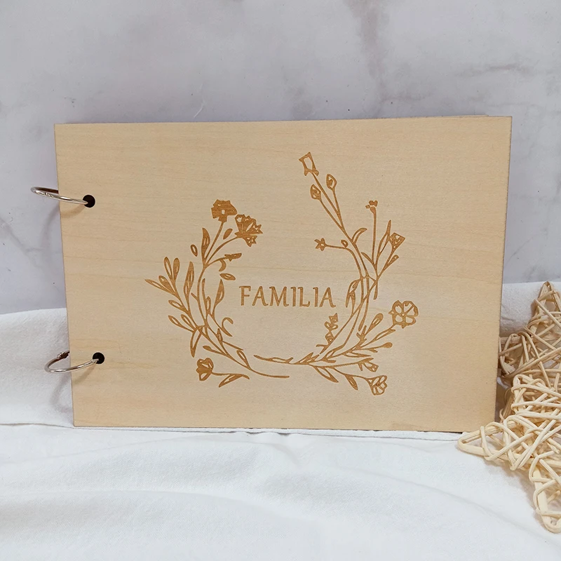 Personalized Wedding Guestbook Wooden Guest Book Signing Book for Weddings Bride To Be Decor Party Memories Album Custom Name