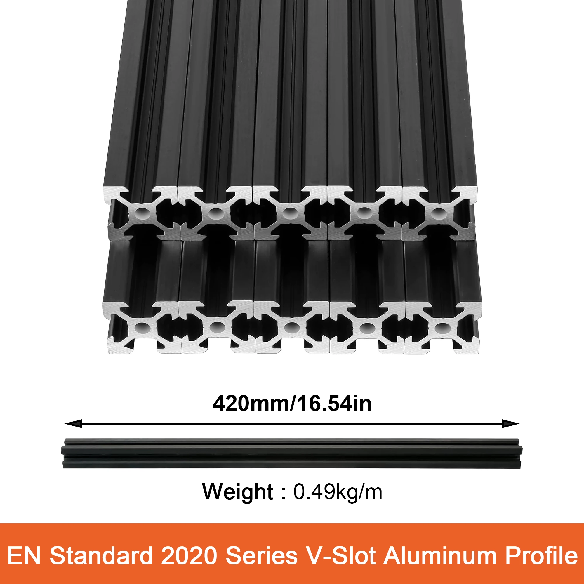 2020V Slot Aluminum Profile 10PCS Anodized Silver Linear Rail for CNC 3D Printer DIY European Standard