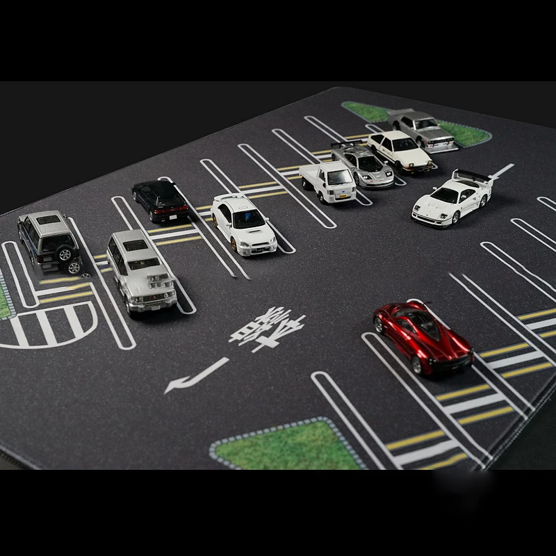 1:64 Scale Road Scene Parking Lot Mat Scene Vehicle Mouse Pad 60CM Scene Mat for Diecast Car Model Toy Scene Display