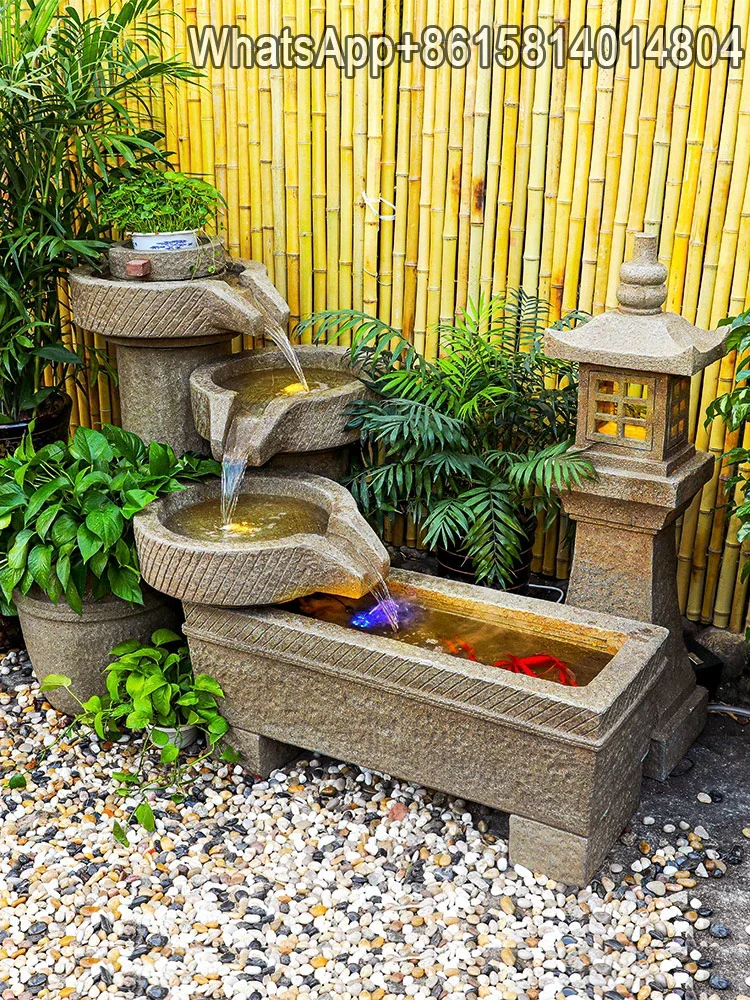 Rockery and flowing water fountain/fish pond fountain/courtyard garden stone mill circulating water waterfall decoration