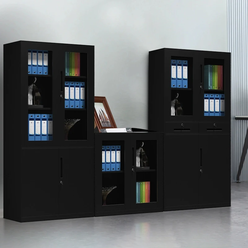 White Iron Sheet Filing Office Data Cabinet Archive Storage Lock Voucher Glass Low Black Archivadorfurniture Home