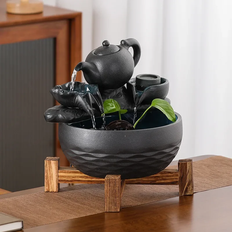 DSA Gift Transshipment Ornament Ceramic Office Living Room Simple Fish Tank Fountain Circulating Water Flowing Water Living Room
