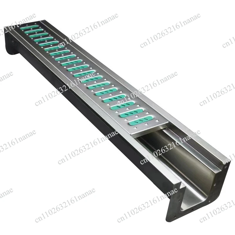 Thickened 304 stainless steel gutter drain u-shaped groove, kitchen sewer gutter
