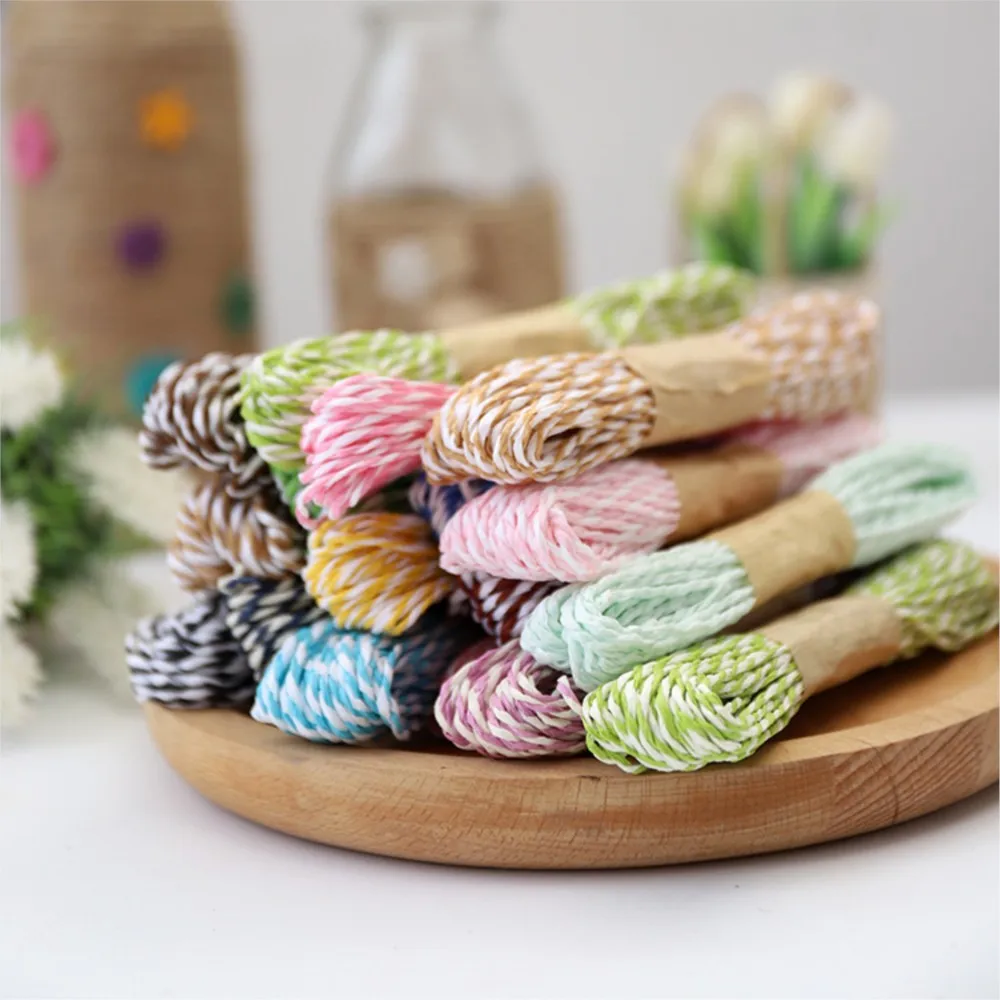 Chainho 얇은 종이 로프, 이중 가닥, 직경 2mm,12 색 사용 가능, 10 야드/개, DIY 손으로 짠 꽃, 포장 재료, SZ21