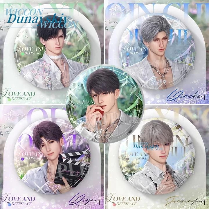 Halloween Love and Deepspace Badge 58mm Character Round Brooch Pins Set Xavier Zayne Rafayel Sylus Cosplay Accessory Fans Gift