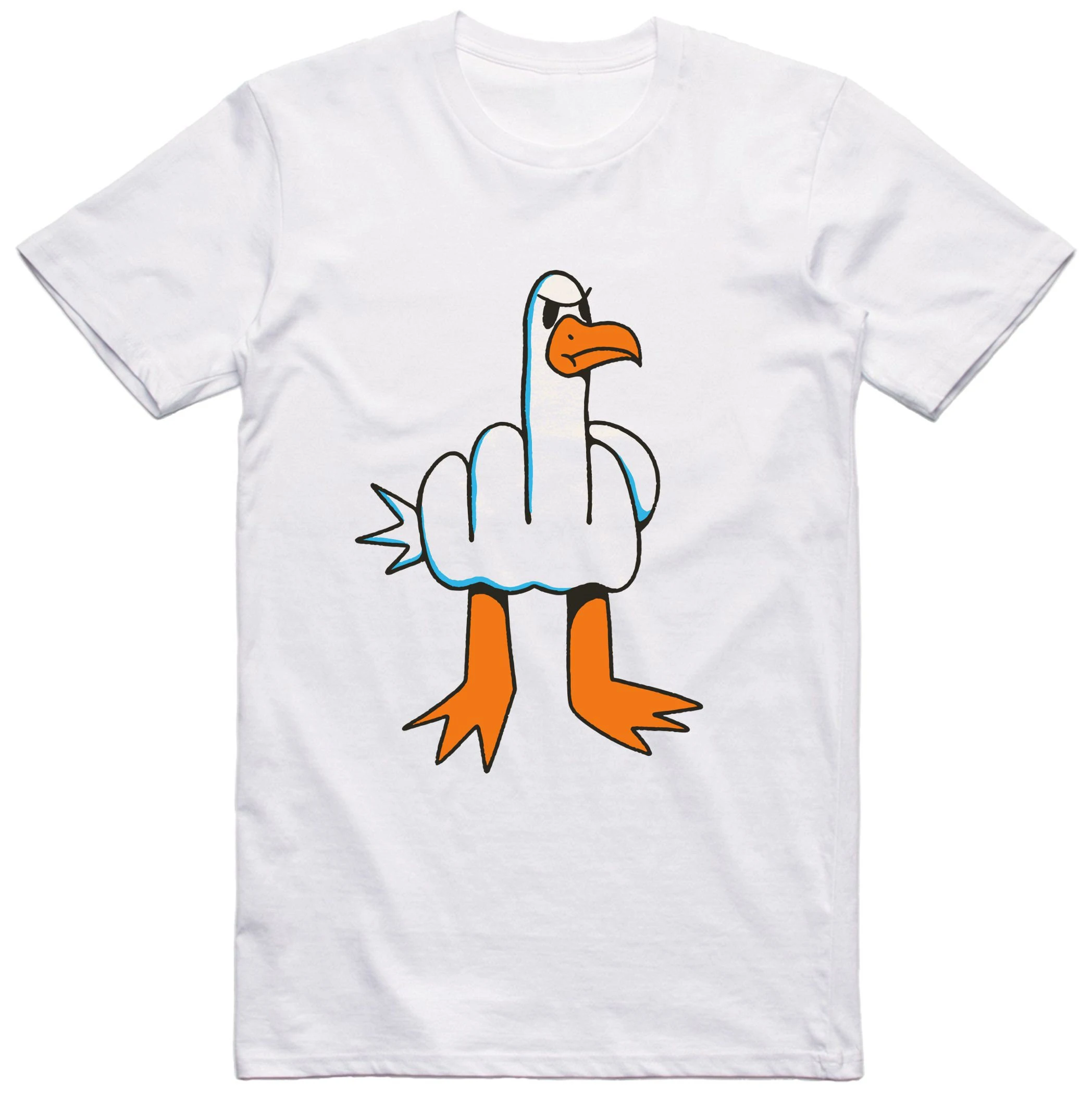 Retro Cartoon The Sulking Duck Print Female T-shirt New Fashion Street All Match Individuality Women Shirt Trend Casual Boy Tee