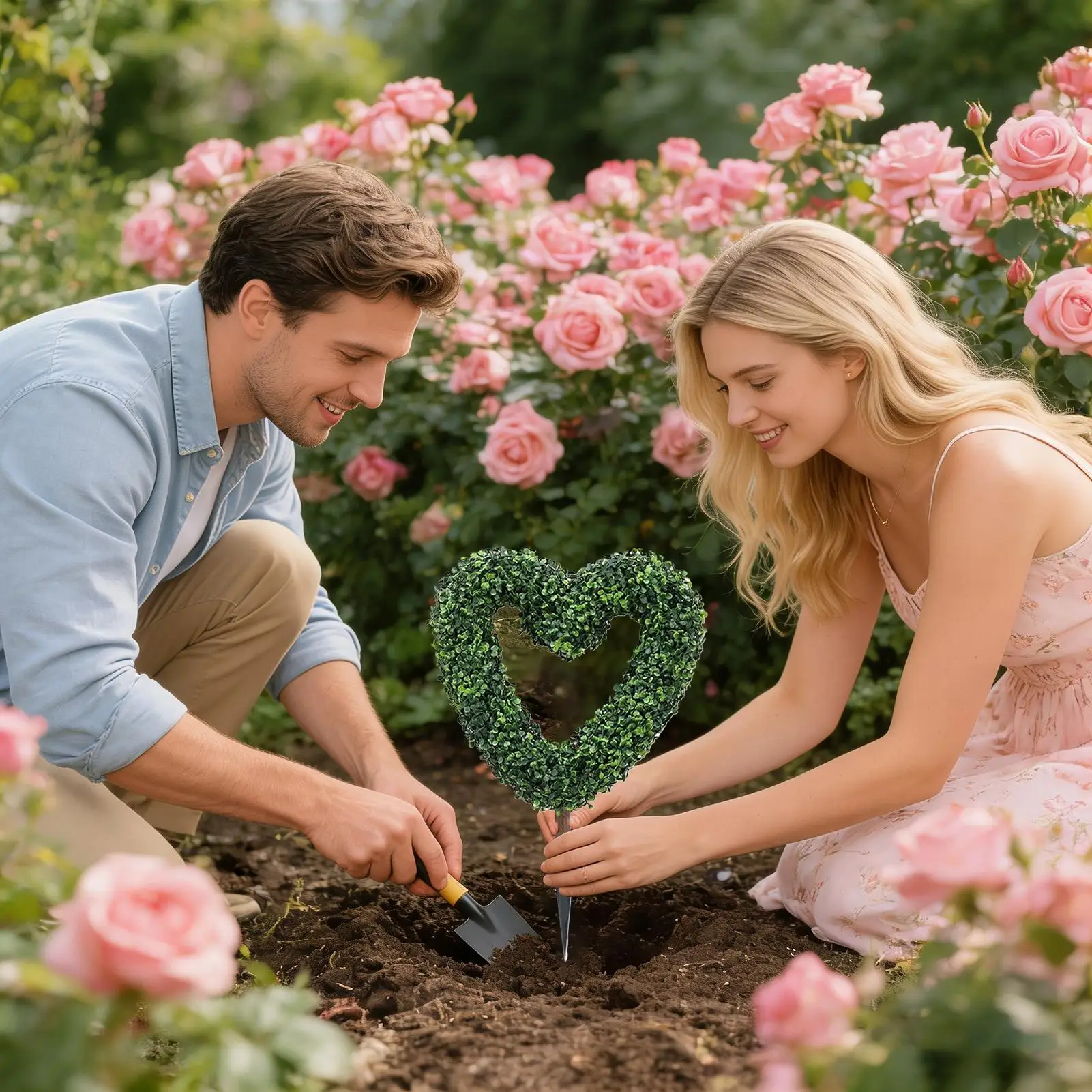 

Искусственные деревья-топиарии в форме сердца для Дня святого Валентина, декоративные, зеленые, в деревенском стиле, для улицы, для семьи, друзей, свадеб, фермерского дома