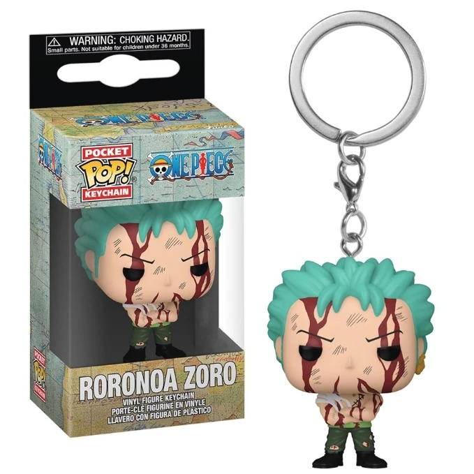 Funko POP Pocket Keychain One Piece Roronoa Zoro Vinyl Dolls Action Figure Model Toys Birthday Gifts