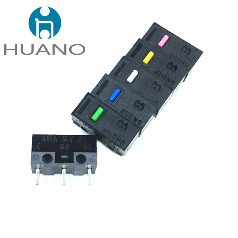 2Pcs New product HUANO Black Blue Transparent Shell Mute Mouse Micro Switch 10M 30M 60M 80M 100 million Mouse maintenance button