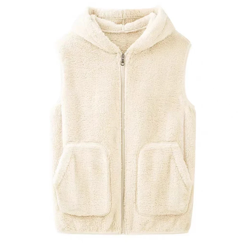 Autumn And Winter New Women's Golf Sports Jacket Outdoor Warm fleece Sleeveless Vest Ladies Fashion Casual Versatile Hooded Coat