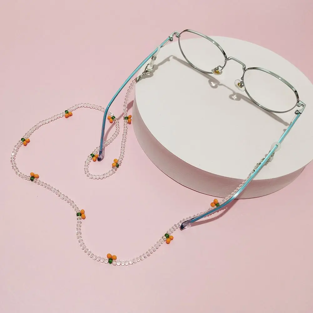 مجوهرات النظارات الحبل حبة اللؤلؤ الكرز كريستال سلسلة النظارة قناع الوجه قلادة قناع الحبل حامل الاكريليك مطرز سلسلة