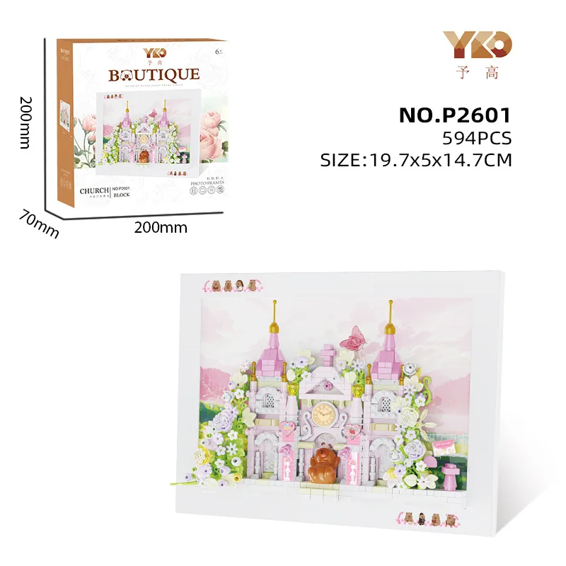 Magnetische fotolijst bouwstenen Capybara bruiloft winkel kerk figuur model gemonteerd mini baksteen speelgoed voor kinderen kerstman cadeau