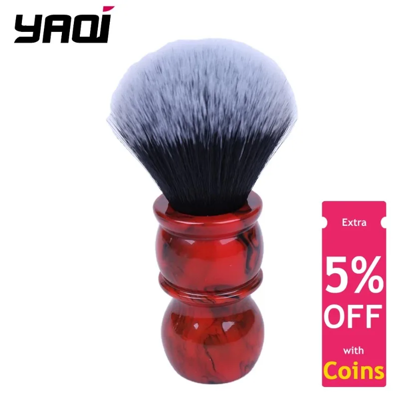 YAQI 26MM Red Marble Tuxedo Mens Shaving Brush Vintage Professional Beard Shaving Brush For Male Provide Comfortable Shaving