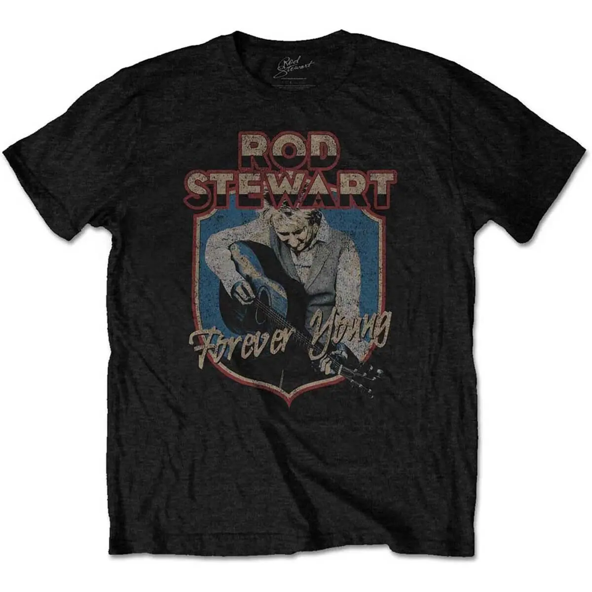 Rod Stewart Forever Young Shield Official Tee T-Shirt Mens Unisex