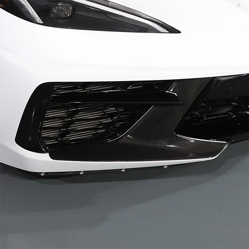 

For Chevrolet Corvette C8 Stingray Z51 Z06 2020-2023 Real Carbon Fiber Car Front Grille Side Cover Trim Sticker Car Accessories