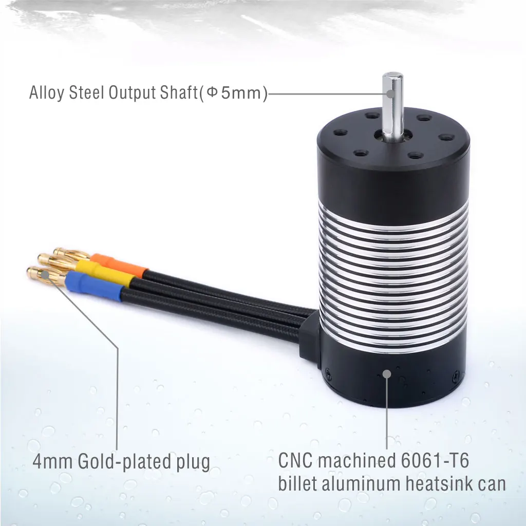 ROCKET 6061 T6 Aluminum Heat Sink Brushless Waterproof Motor 2/3.17/5mm shaft 2845 3650 3660 3665 for 1/10 RC Drift Off Road Car