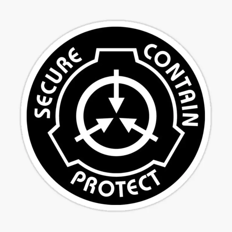 Secure Contain Protect SCP Foundation Emblem Sticker for Laptop Decor  Cute Cartoon Art Fashionable Public Suitcase