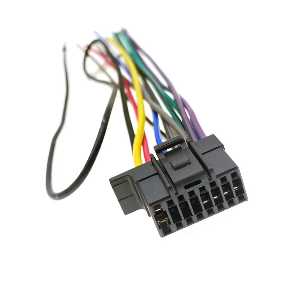 16 Pin Car CD Radio Stereo ISO Wiring Harness with Brake Cable Connector Adapter for Sony CDX DSX MEX WX Series