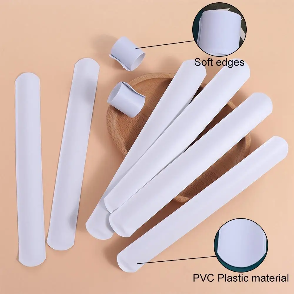 10pcs/lot Party Supplies DIY Blank Slap Bracelets Graffiti White Slap Wristband PVC Steel Sheet Wristbands Christmas