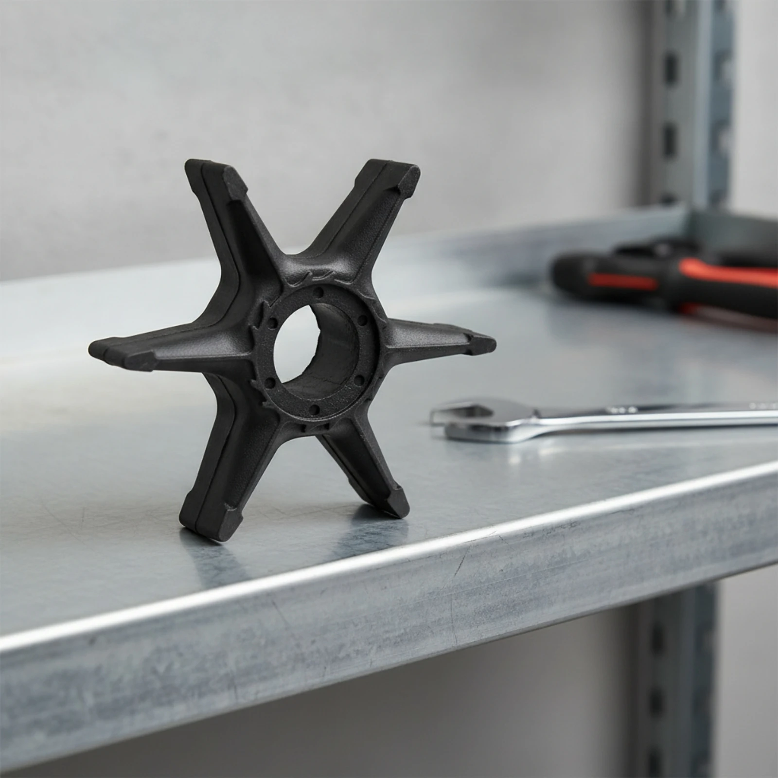 Pump Part Saltwater Compatible Rubber Outboard Impeller with Radial Blades for Boat Owners, Freshwater Boating