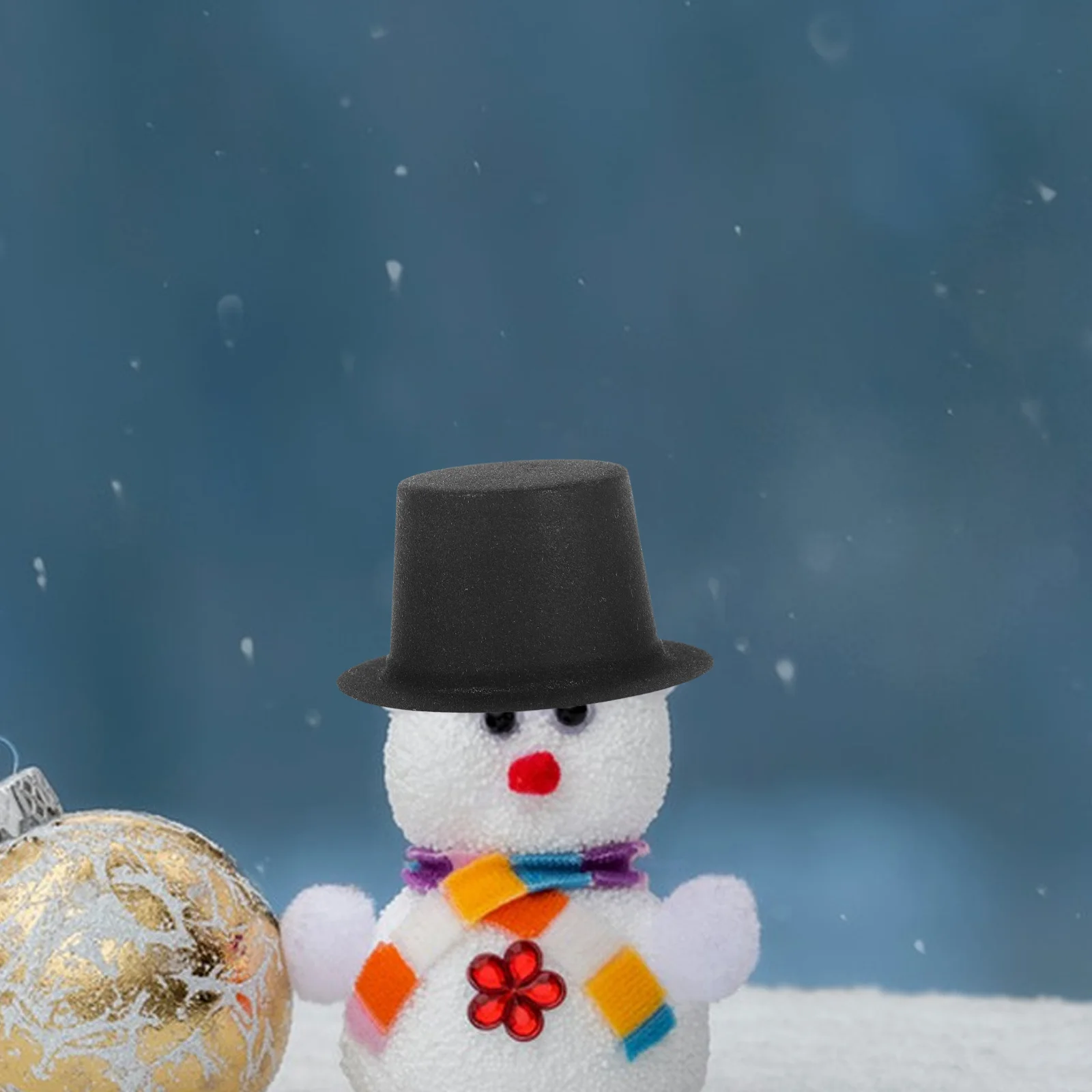 

60 Pcs Mini Hat Christmas Crafts Miniature Hats Multifunction Pvc Flocking Small Snowman for Child Tiny Party