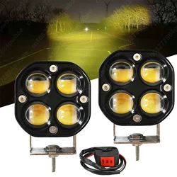 Dual Color 3 Inch Motorcycle 200W LED Spotlight 30000LM 24V Truck Work Light Fog lamp Headlight For BMW Car Motorbike Accessory