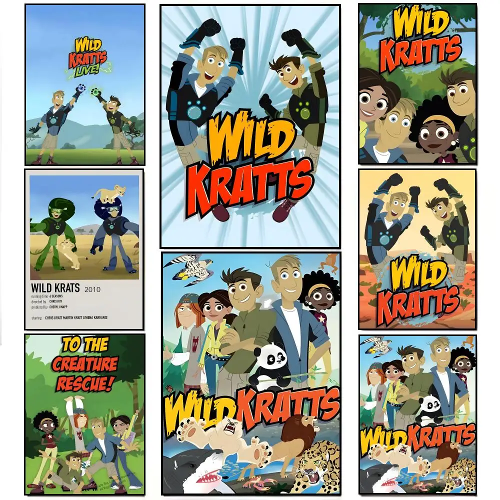 animation educational W-Wild K-Kratts Poster Poster HD  Waterproof Wall Sticker Bar Living Room Decor Gift