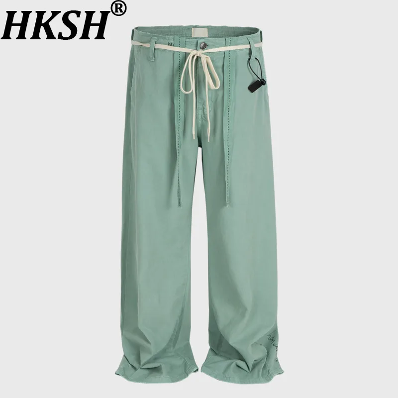 

HKSH Весенние новые мужские мешковатые брюки-карго Tide Chic Ins, унисекс, прямые, повседневные, модные, с широкими штанинами, элегантные, HK9616