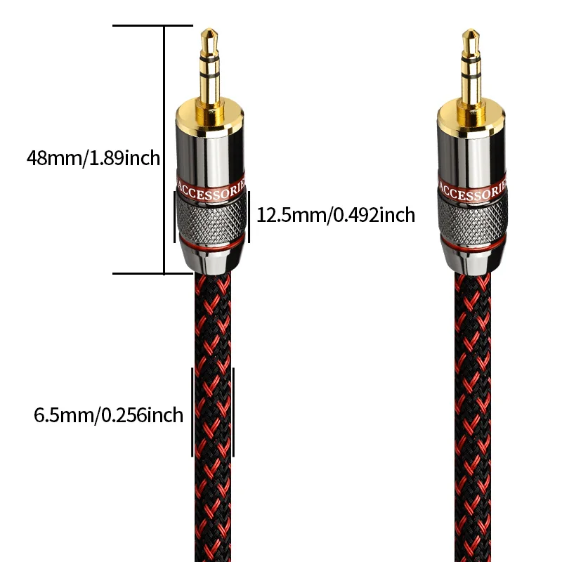YYAUDIO HiFi 3.5mm AUX Cable 6N OFC Plated Core Dual Shield Stereo 3.5mm Phone Amplifier Audio Male to Male Adapter Cable