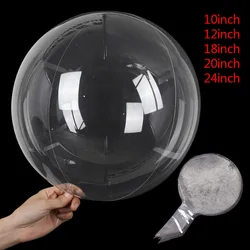 10/12/18/20/24inch Transparent Bobo Balloon 10Pcs Clear Bubble Ball Wedding Birthday Party Decoration Kids Favors Helium Globos
