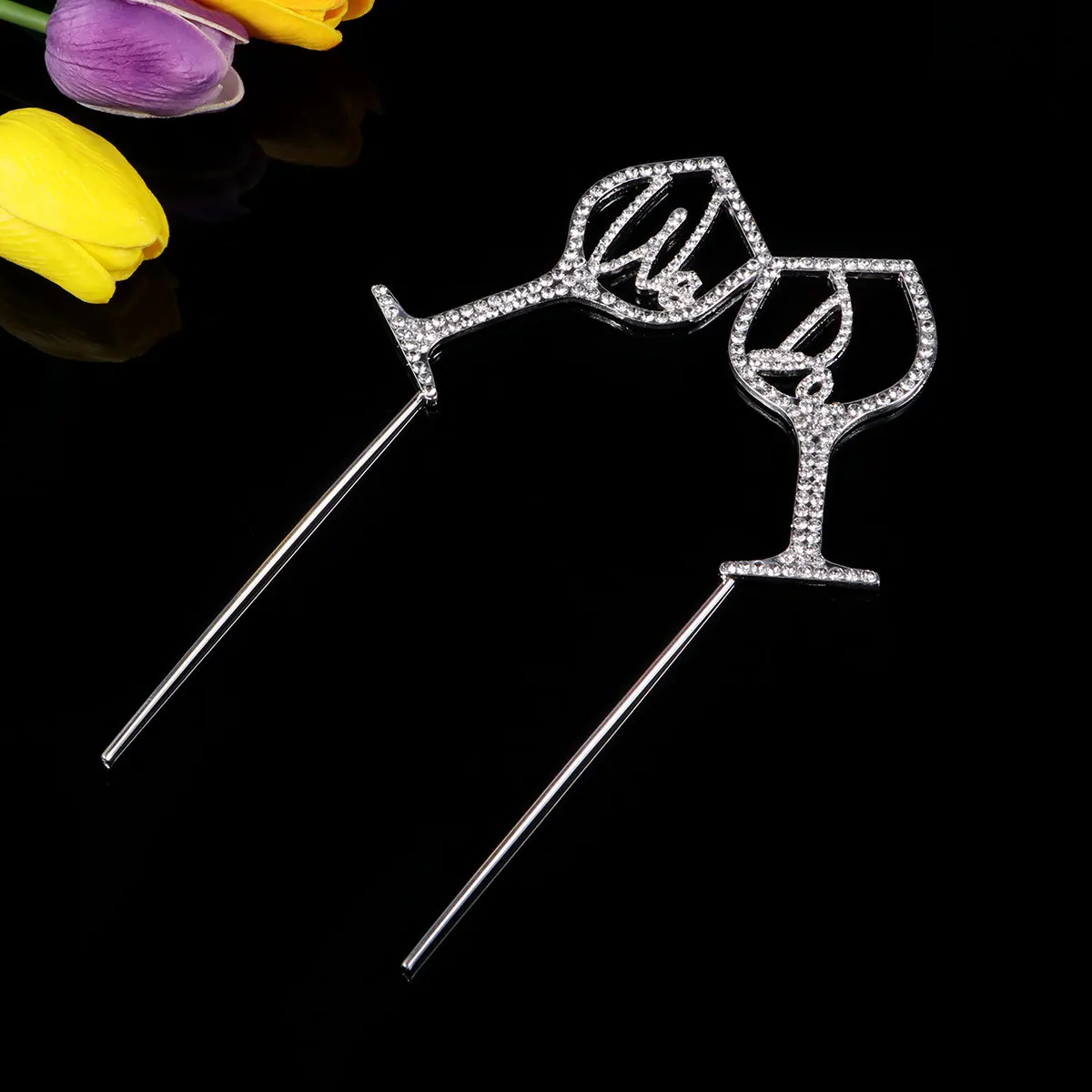

Cake Insert Rhinestone Picks Food Decoration Supplies Cupcake Topper Headgear Bride