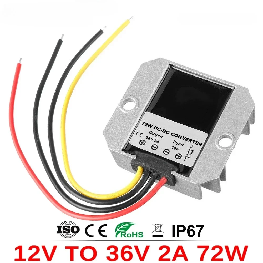 12V To 36V 1A 2AMP 72W DC To DC  Converter Stabilizer Boost Module 12v-36v Step Up Power Voltage Regulator Reliable Waterproof