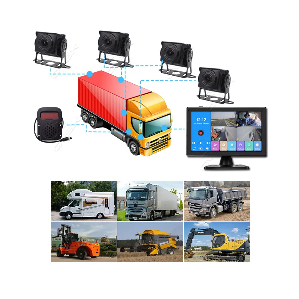 Offre spéciale: système de détection d'avertissement d'angle mort pour véhicule Commercial HD 10.1 pouces, Vision nocturne étanche, révélateur de voiture BSD