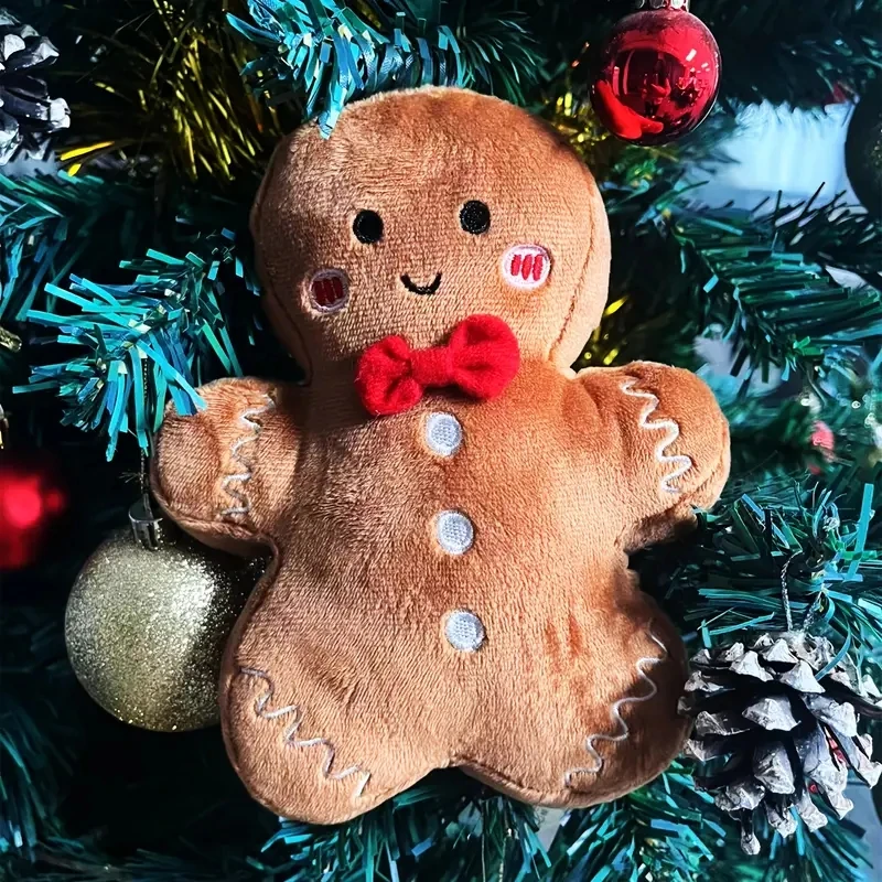 لعبة الزنجبيل الرائعة للرجال من القطيفة الناعمة باللون البني الفاتح مثالية لزينة حفلات عيد الميلاد تغطي الهدايا المنزلية الاحتفالية #2