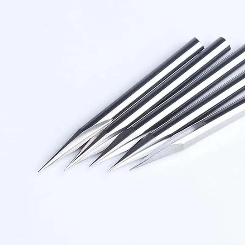 HUHAO 5pcs Engraving Bit Set Wood V Shape Carving Bit 3.175mm Shank CNC Router Bit 2 Flute Milling Cutter for Wood Acrylic MDF