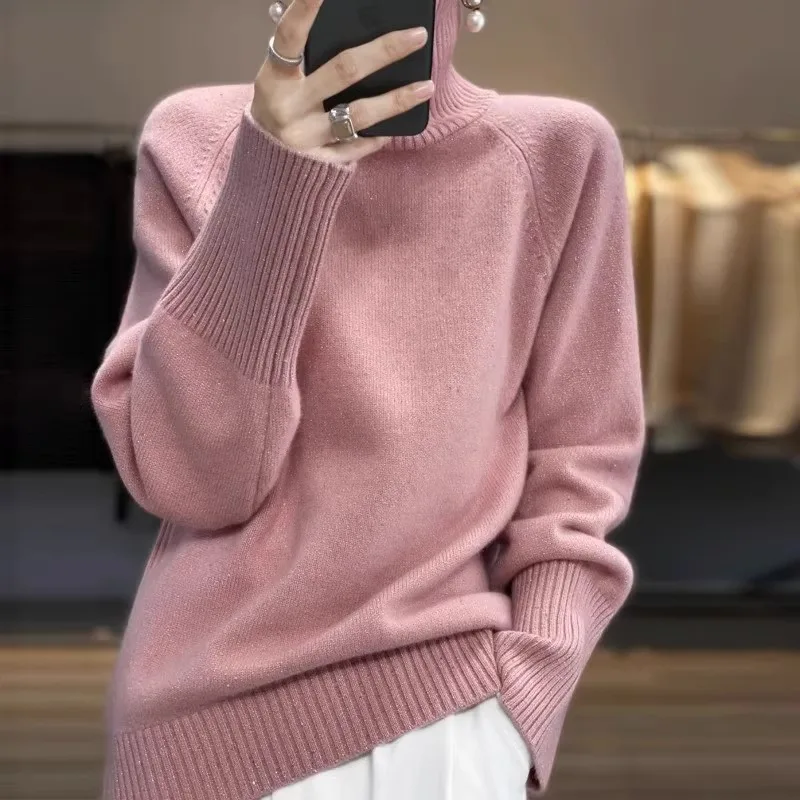 

Женский свитер с высоким воротом, женский осенне-зимний свитер 202, новое пальто, дизайн Sense, пуловер, корейский утепленный трикотаж, нижняя рубашка, топ