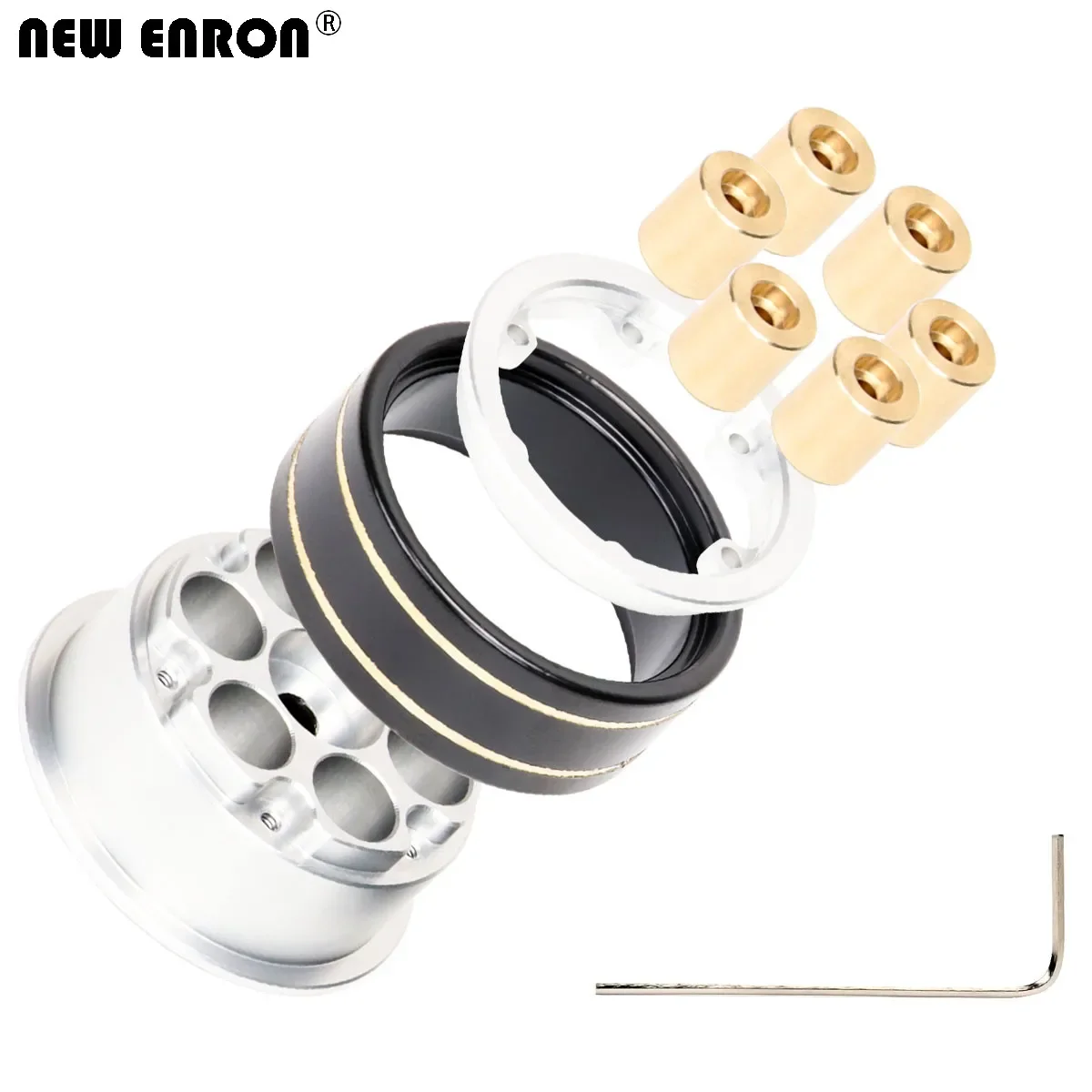 Brass Block Adjustable Weight Beadlock 1.0 inch Wheel Rim for RC 1/18 1/24 RC Axial SCX24 TRAXXAS TRX4M FMS FCX24