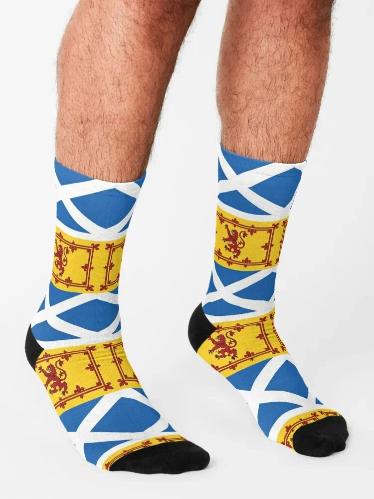 Scottish Royal Banner Flag Socks para homens e mulheres, presentes de inverno quente