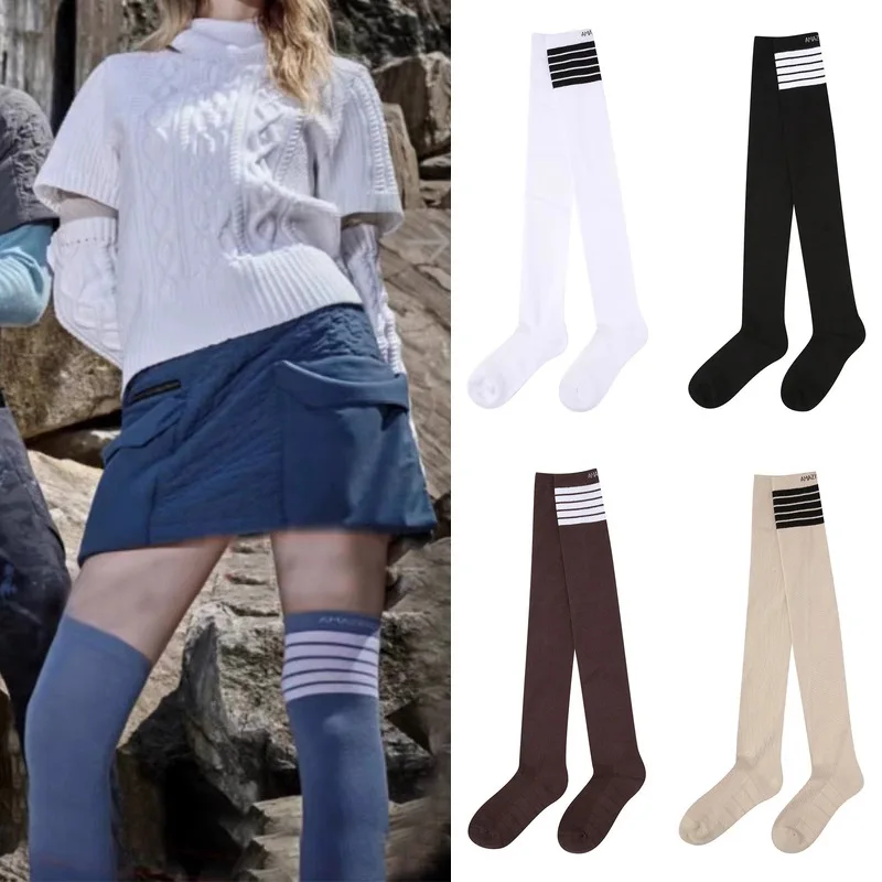 

Golf Stockings for Ladies, Monochrome Stripe, Over the Knee, Leisure Sports, Wind, Four Seasons, Spring, New, Four Seasons