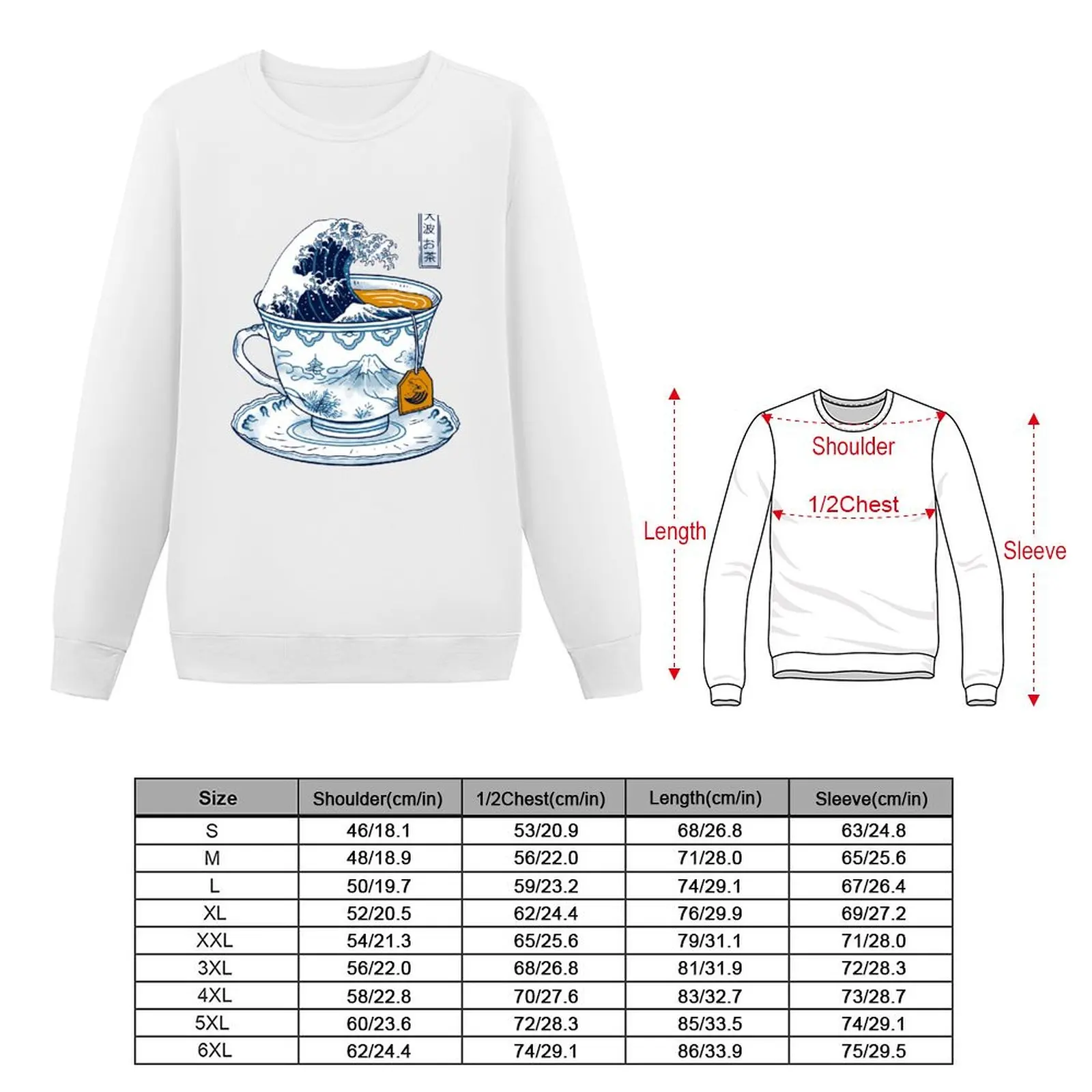 The Great Kanagawa Tea Sweatshirt clothes for men sweatshirt male