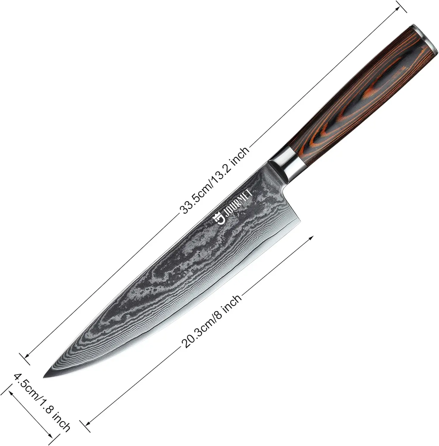 8 inch High Quality vg10 67 Layers Damascus Chef Knife Pakka Wood Handle Damascus Chef Knife