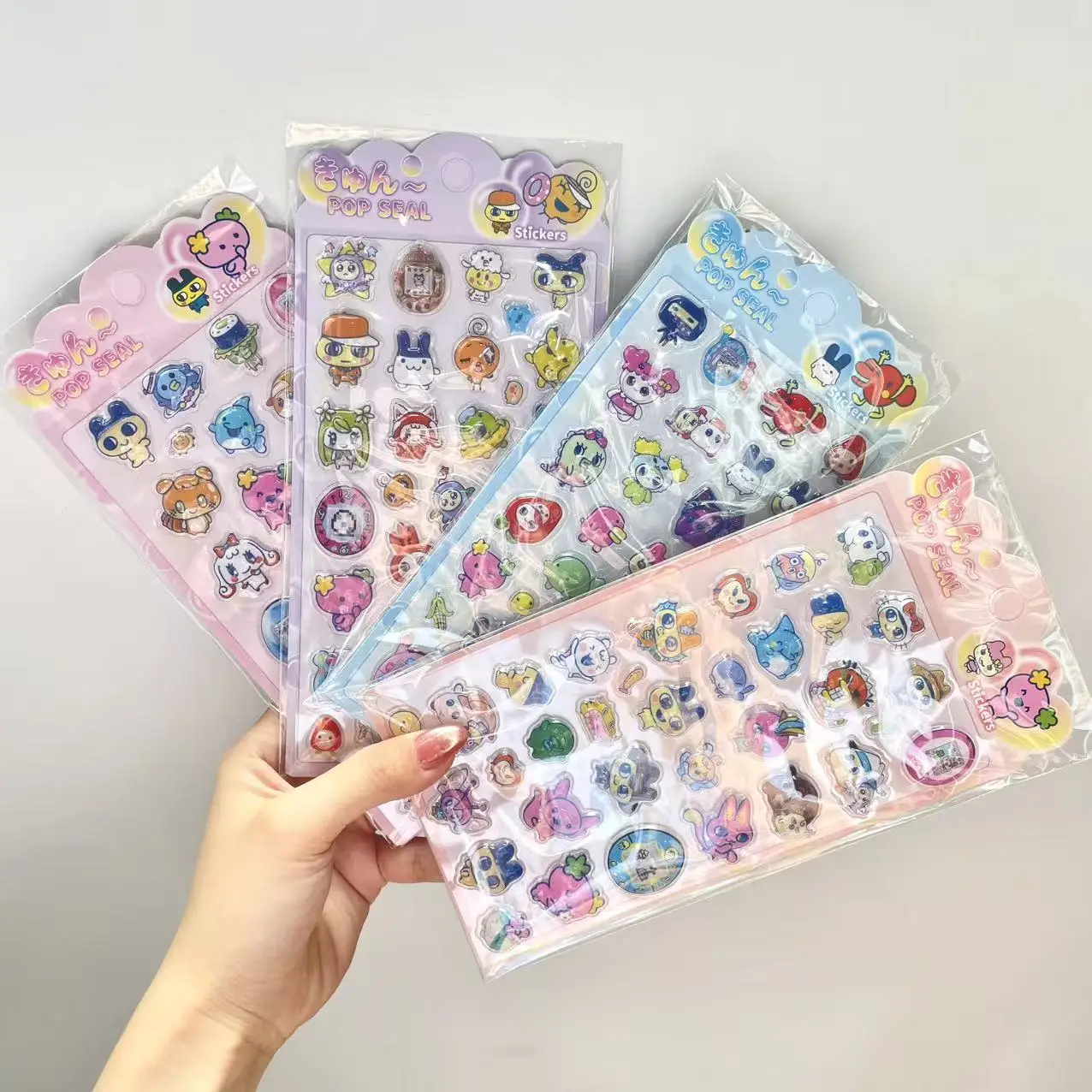 Hot Cute Cartoon 3D Relief Stickers Cartoon Crystal Stickers DIY Laptop Phone Case Decorative Sticker Drop Seal Sticker Gifts